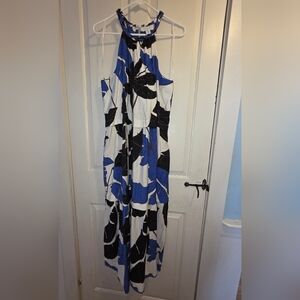 Sofia by Sofia Vergara Blue and Black Halter Dress
